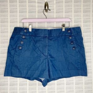 Loft Blue Riviera Button Front Short